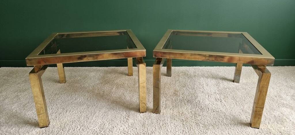 Pair of side tables / end tables Belgo Chrom