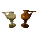 Deux bougeoirs en verre souffle biot
