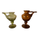 Deux bougeoirs en verre souffle biot