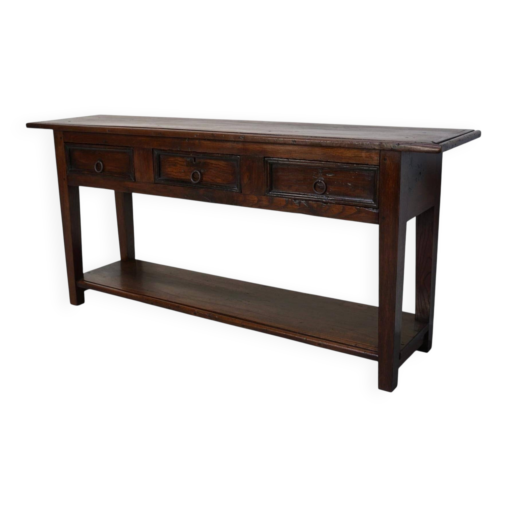 Antique Spanish Rustic Chestnut Side Table/Console, 18th Century