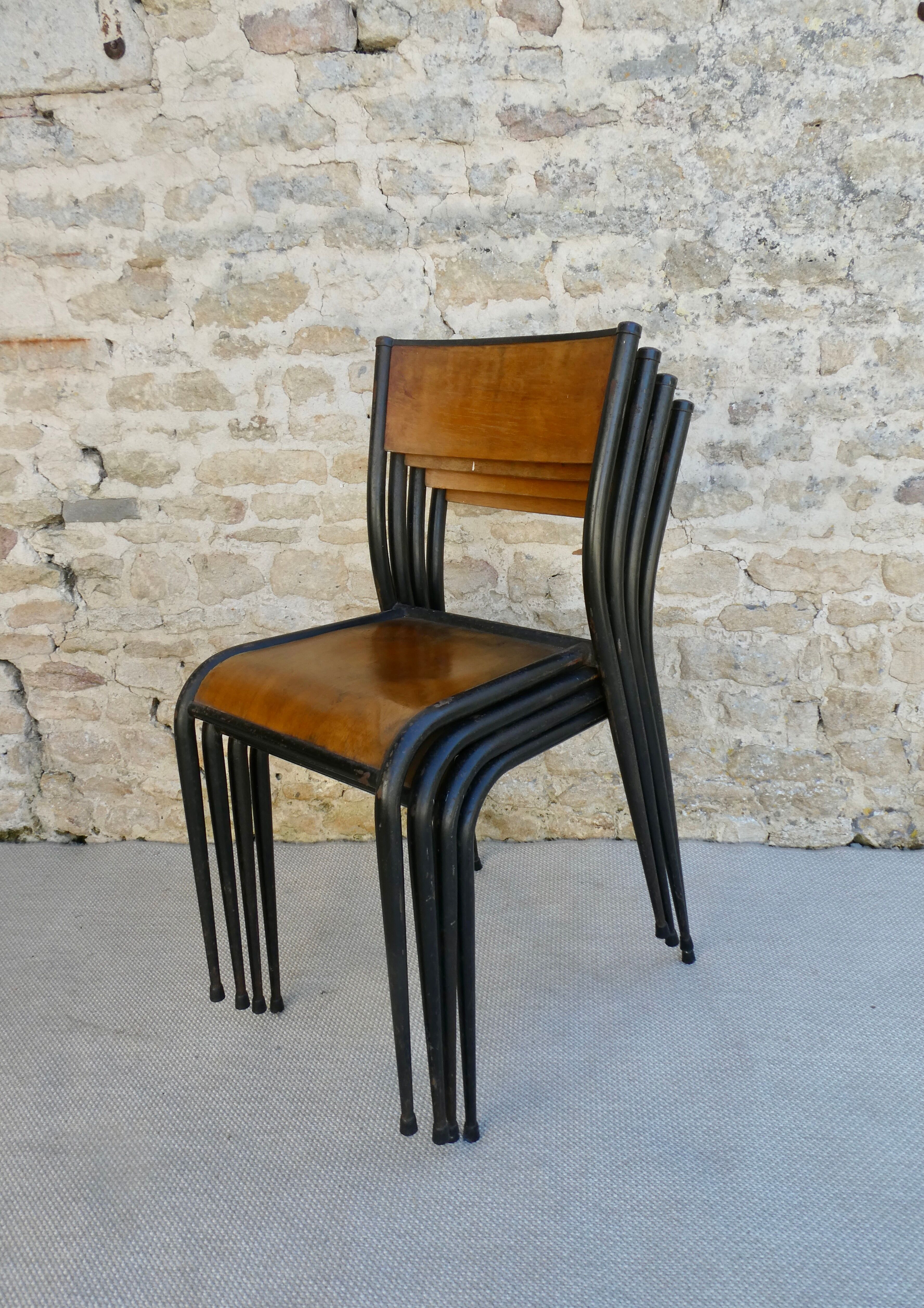 Set of 4 Mullca 510 school chairs