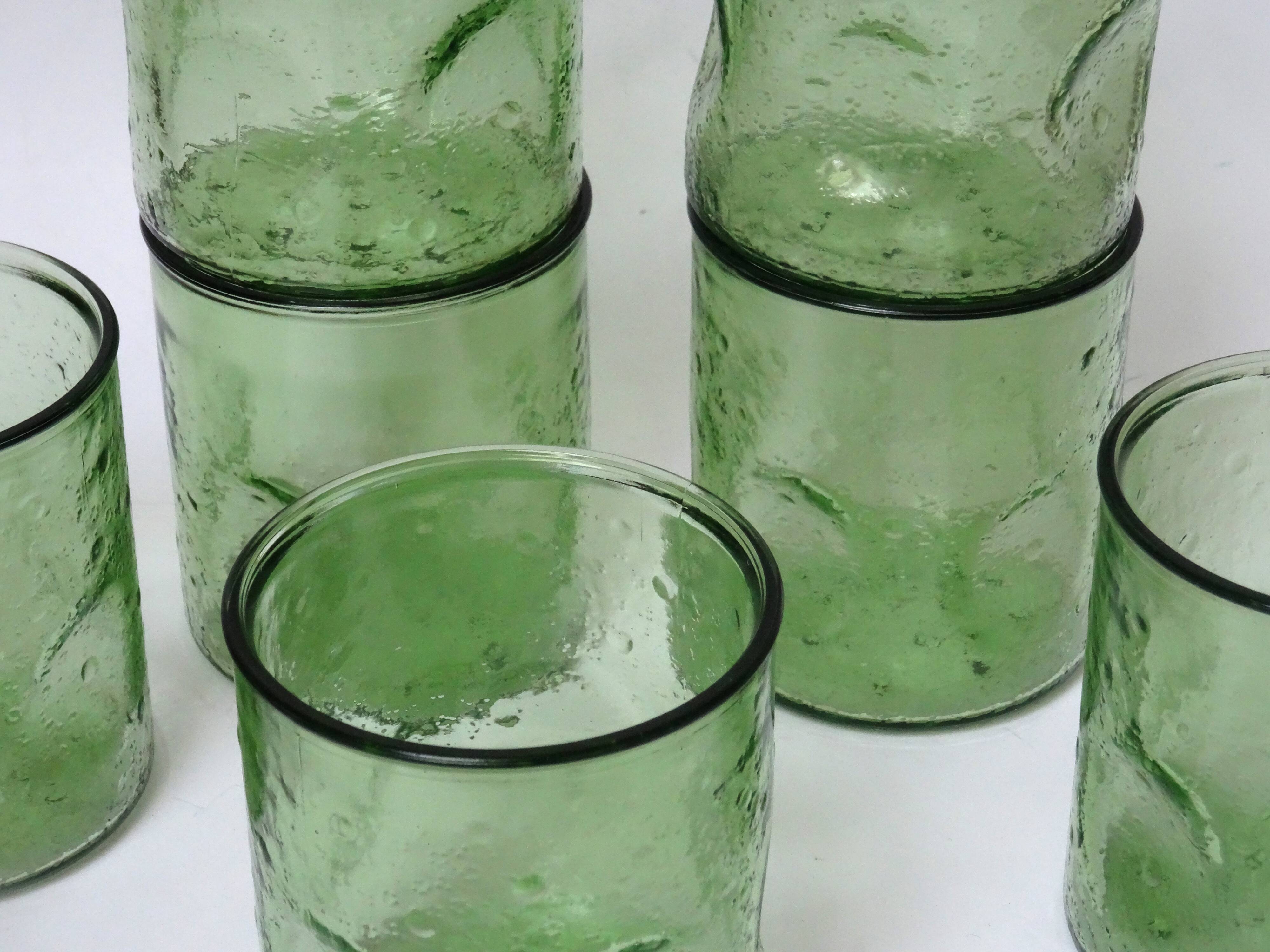 7 vintage water glasses