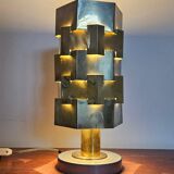Rare Lubid Table Lamp in Brass from the Mid-Century, in the Style of Max Sauze, 1970s
