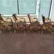 4 Fauteuil Boho chic 2 tons en Rotin, café bistro Vintage