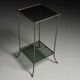 Faux bamboo side table metal
