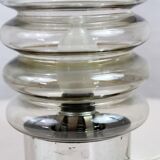 70's smoked glass table lamp