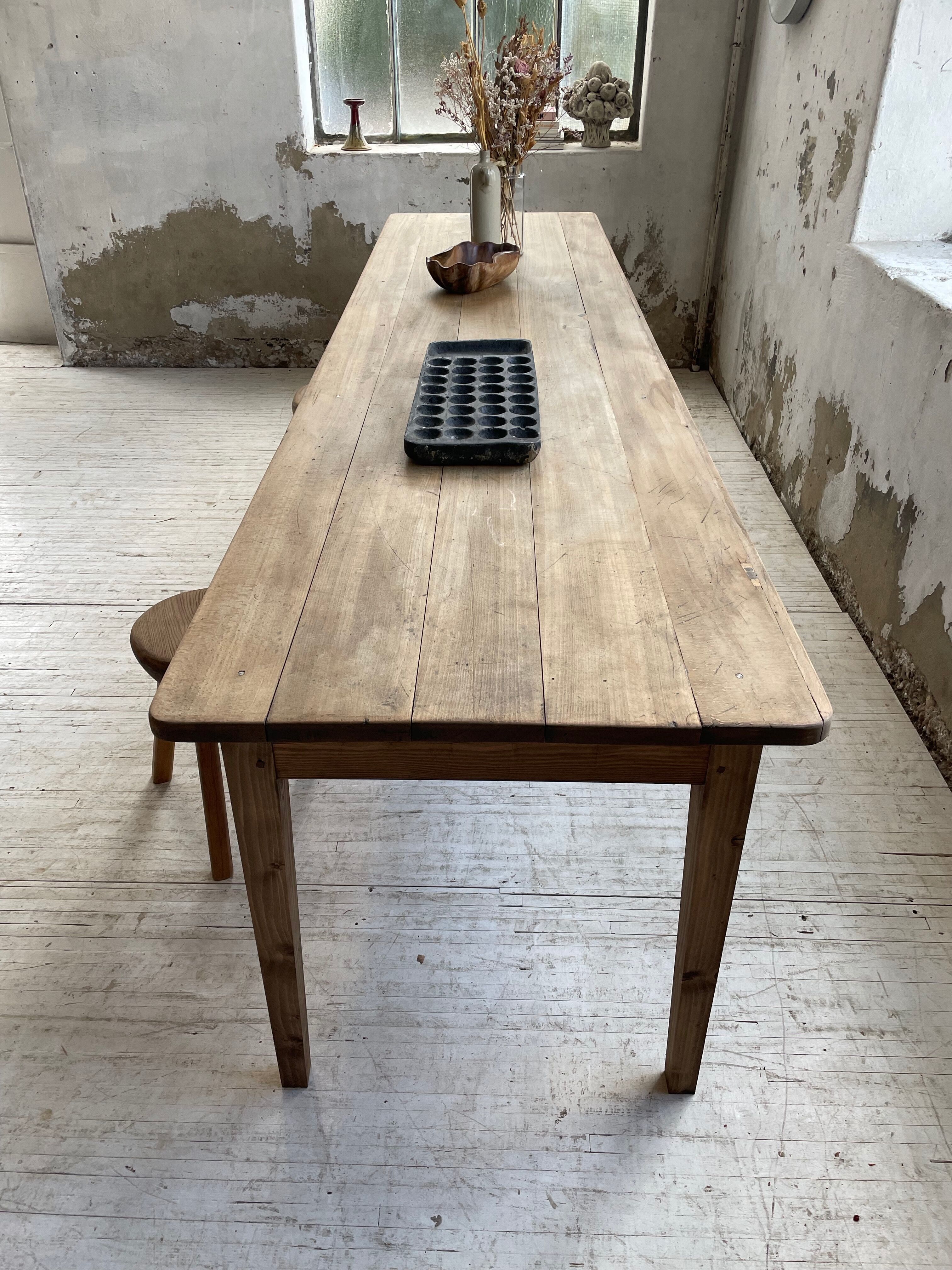 XL farmhouse table in beech and pine 3m