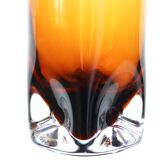 Amber glass vase, plucked base, 70s