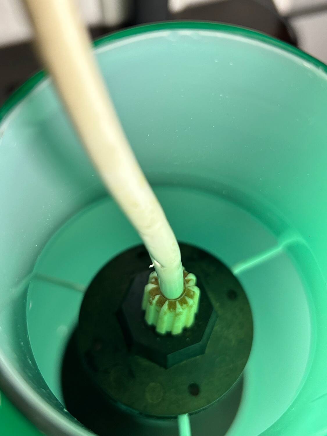 Green opaline chandelier design from the 70s