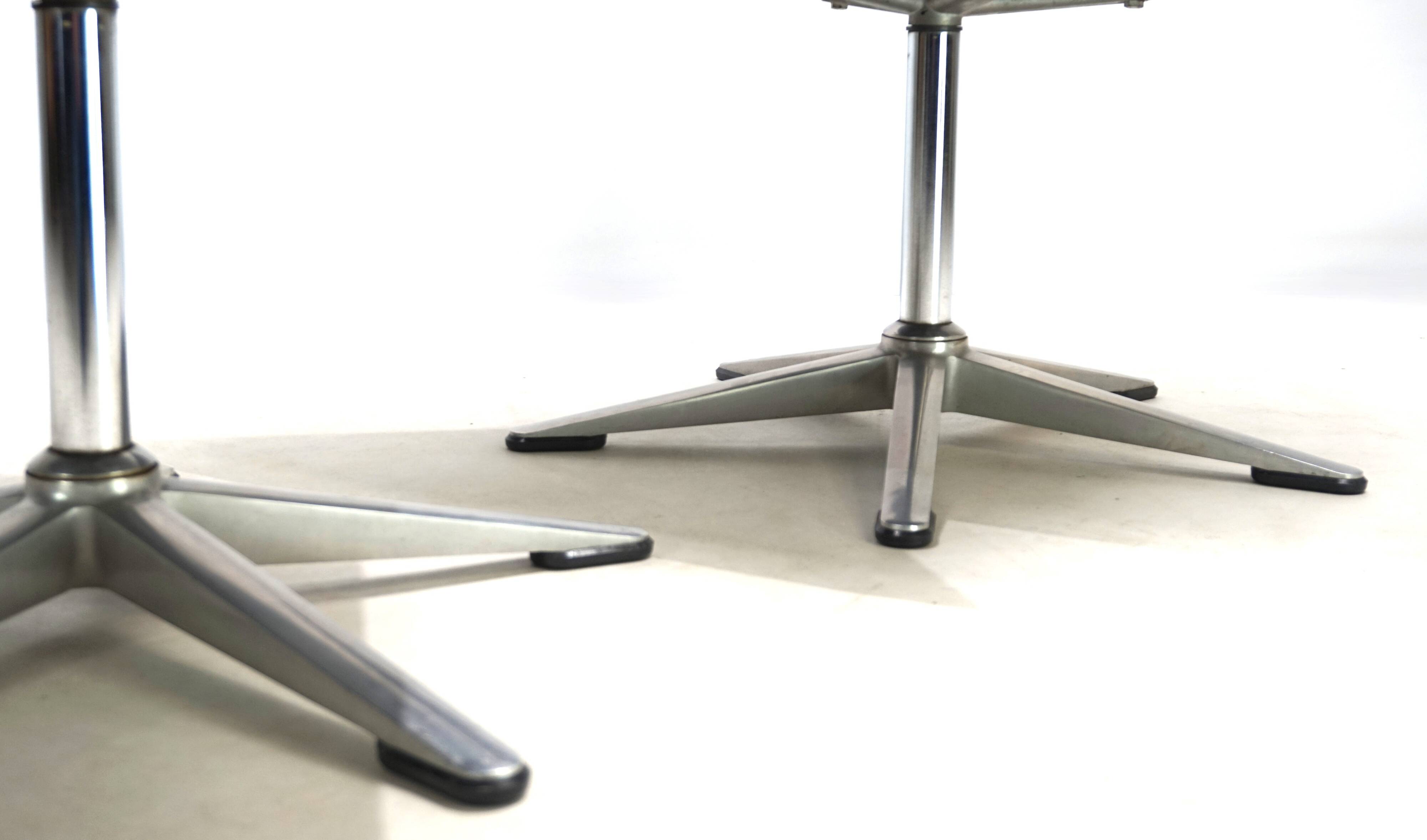 Wilhahn Delta set of 2 leather conference / dining chairs by Delta, 1960