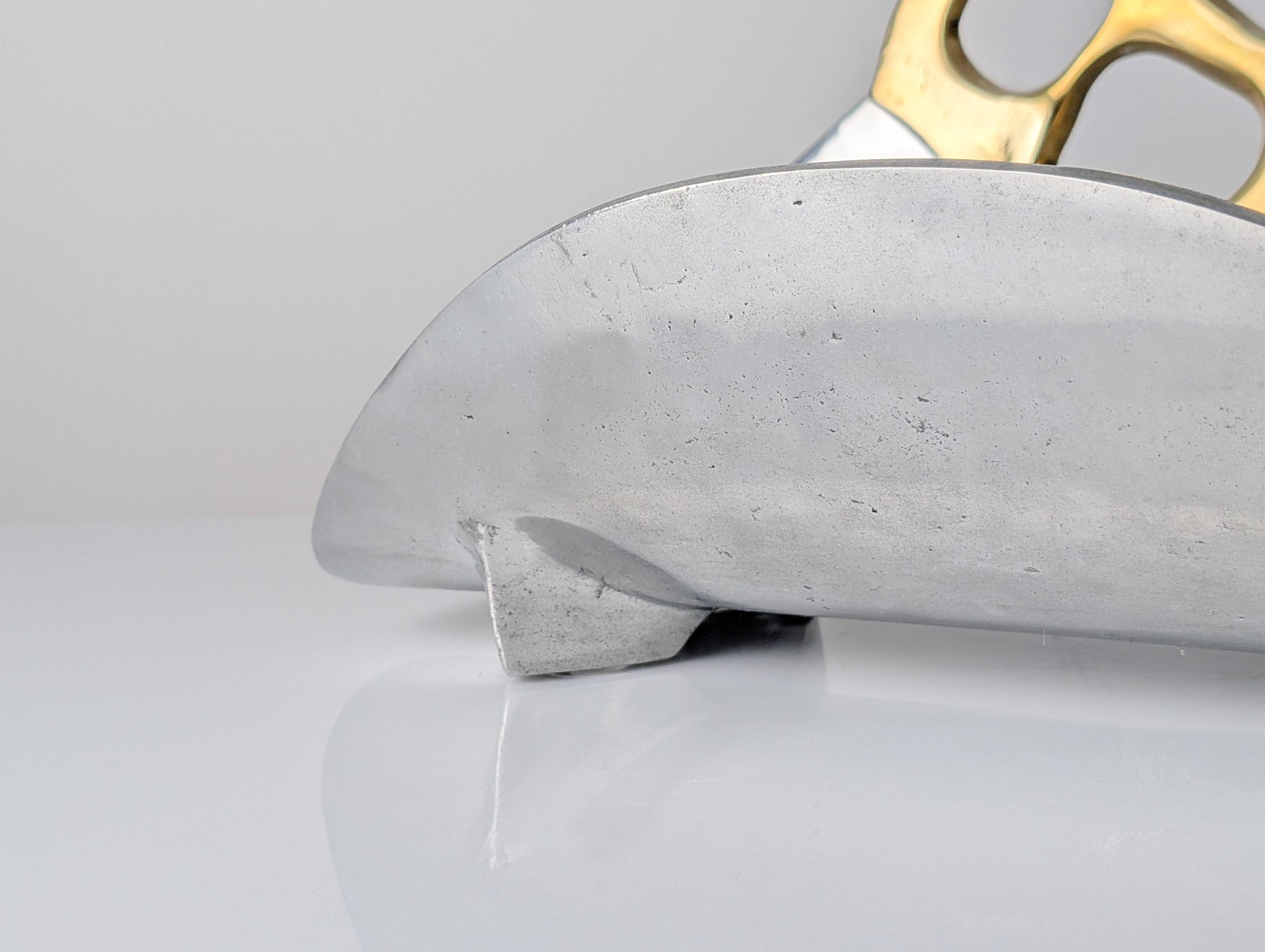 Aluminium and brass log holder by David Marshall, Spain, 1980s