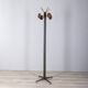 Vintage 1960s floor coat rack in black metal and wood, Italian design