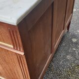 Louis XVI accajou chest of drawers and white marble