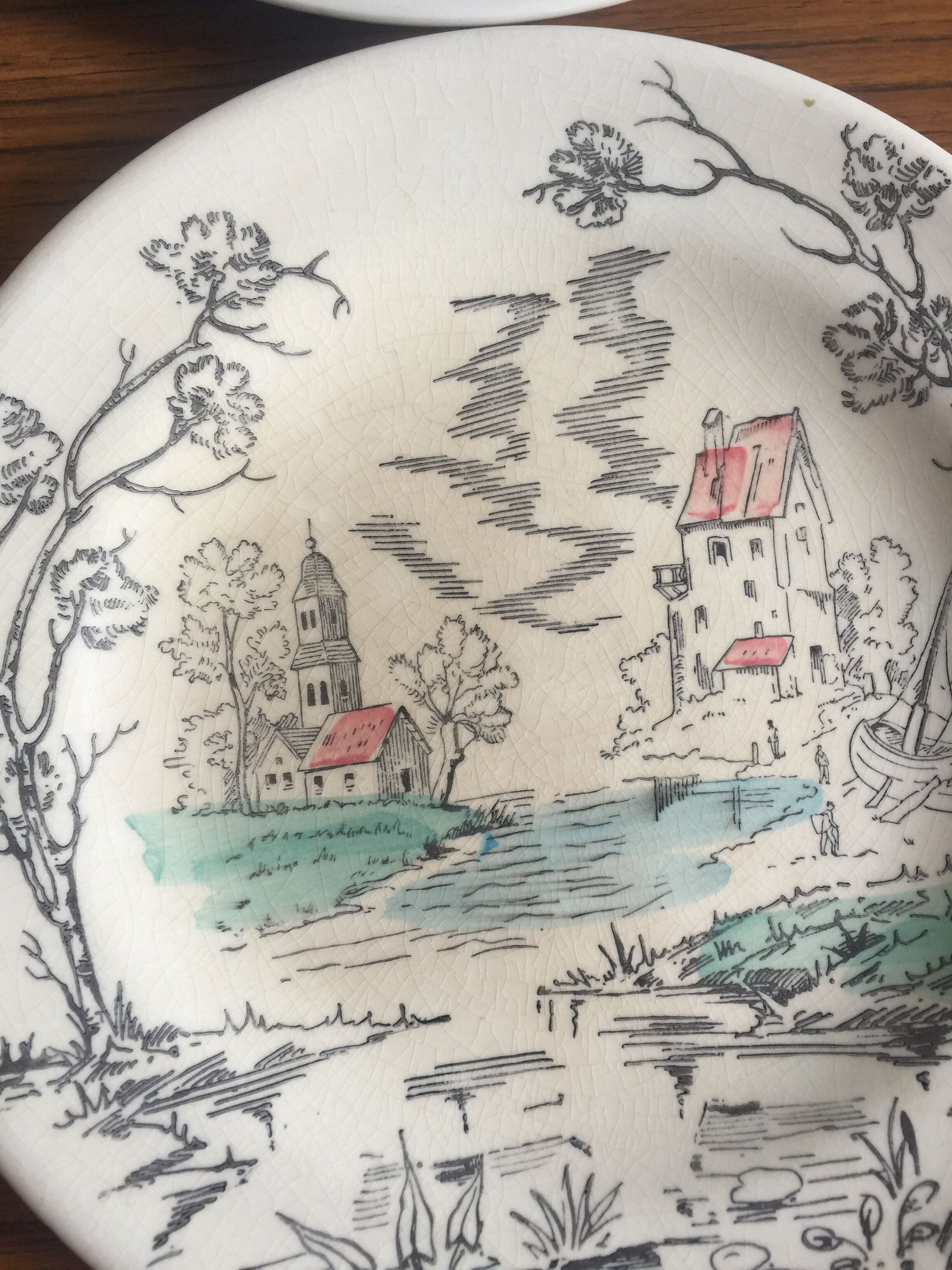 5 plates of English earthenware