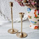 Duo of brass candlesticks