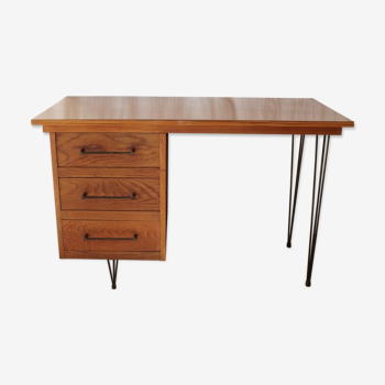 Oak desk vintage 50s