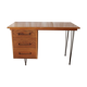 Bureau vintage en chêne sur pieds épingle 1950