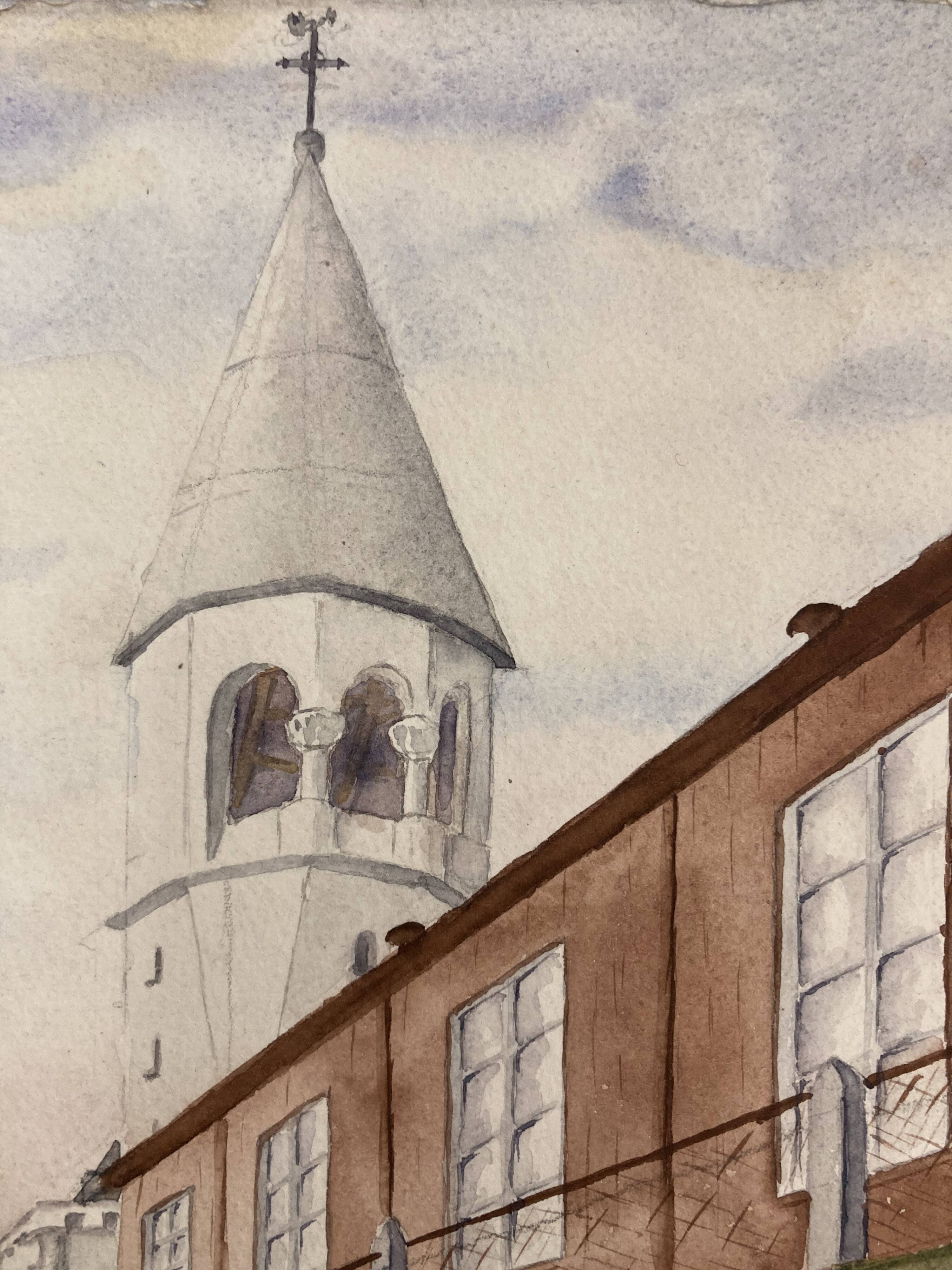 Our Lady of Hope, signed vintage watercolor