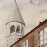 Our Lady of Hope, signed vintage watercolor