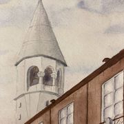 Our Lady of Hope, signed vintage watercolor