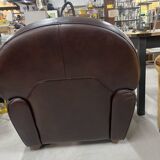 Brown leather club chair
