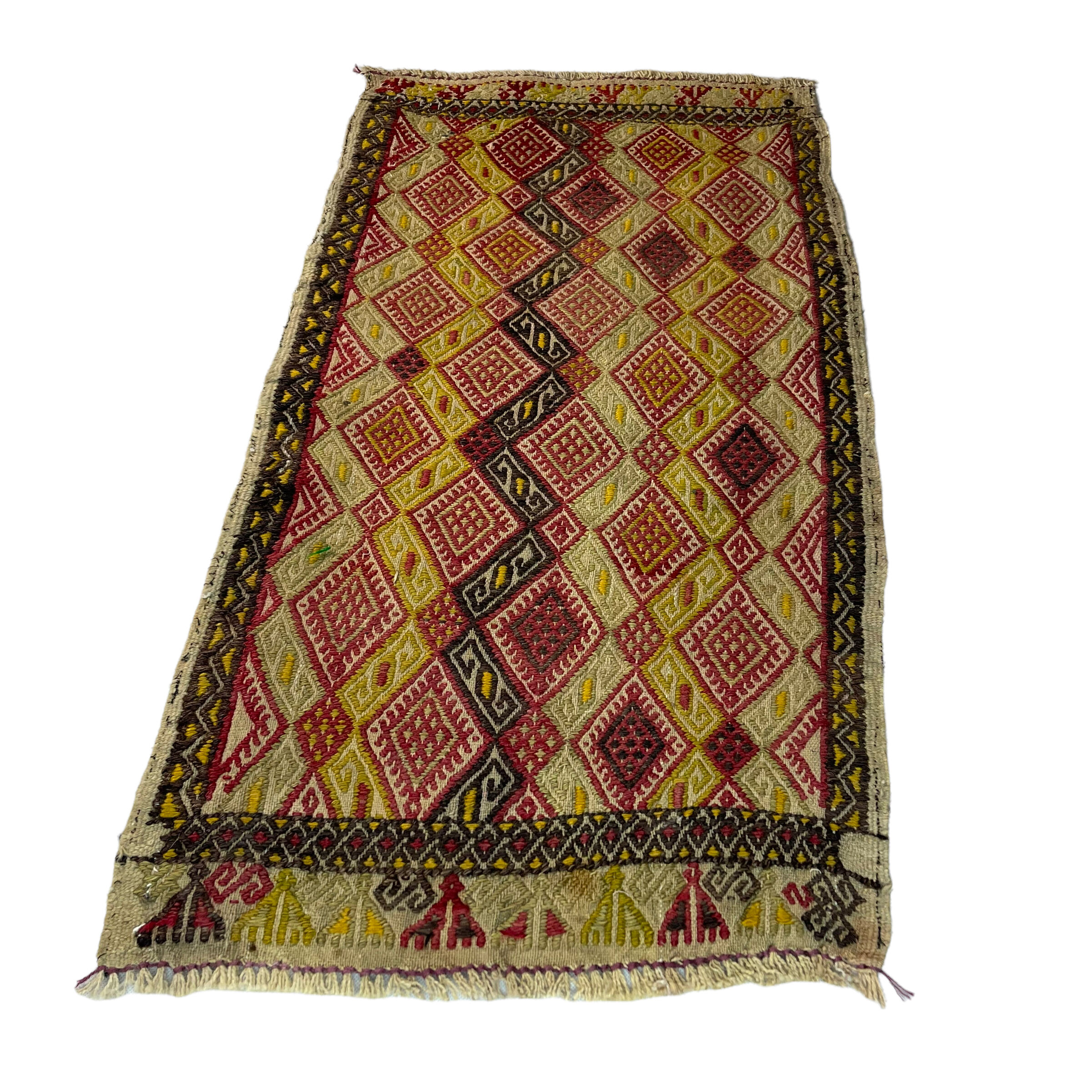 Vintage turkish kilim rug , 91 x 48 cm