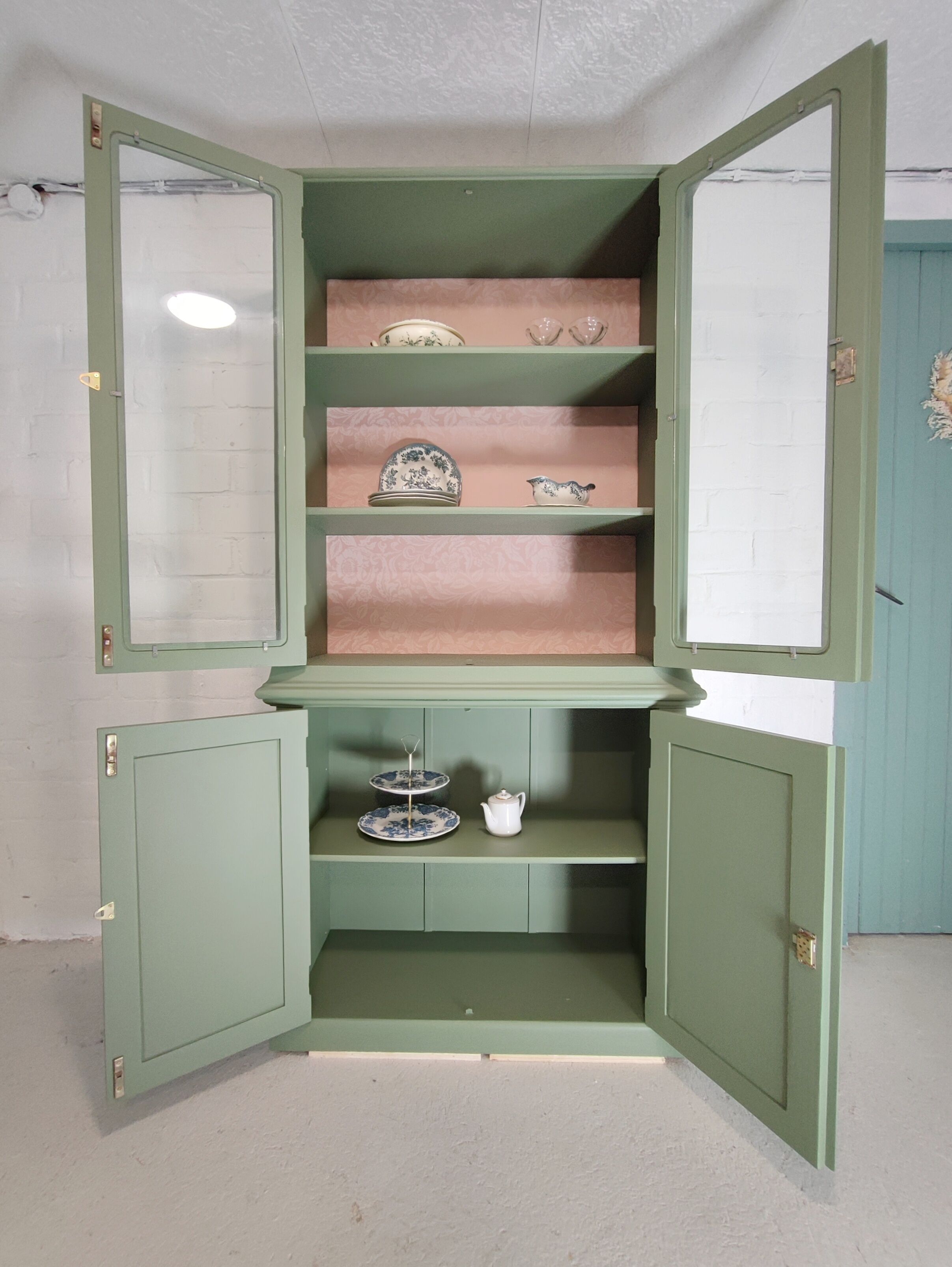 English green glazed sideboard