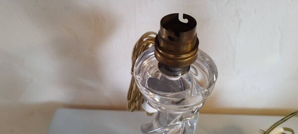 2 pieds de lampe en cristal de Lorraine