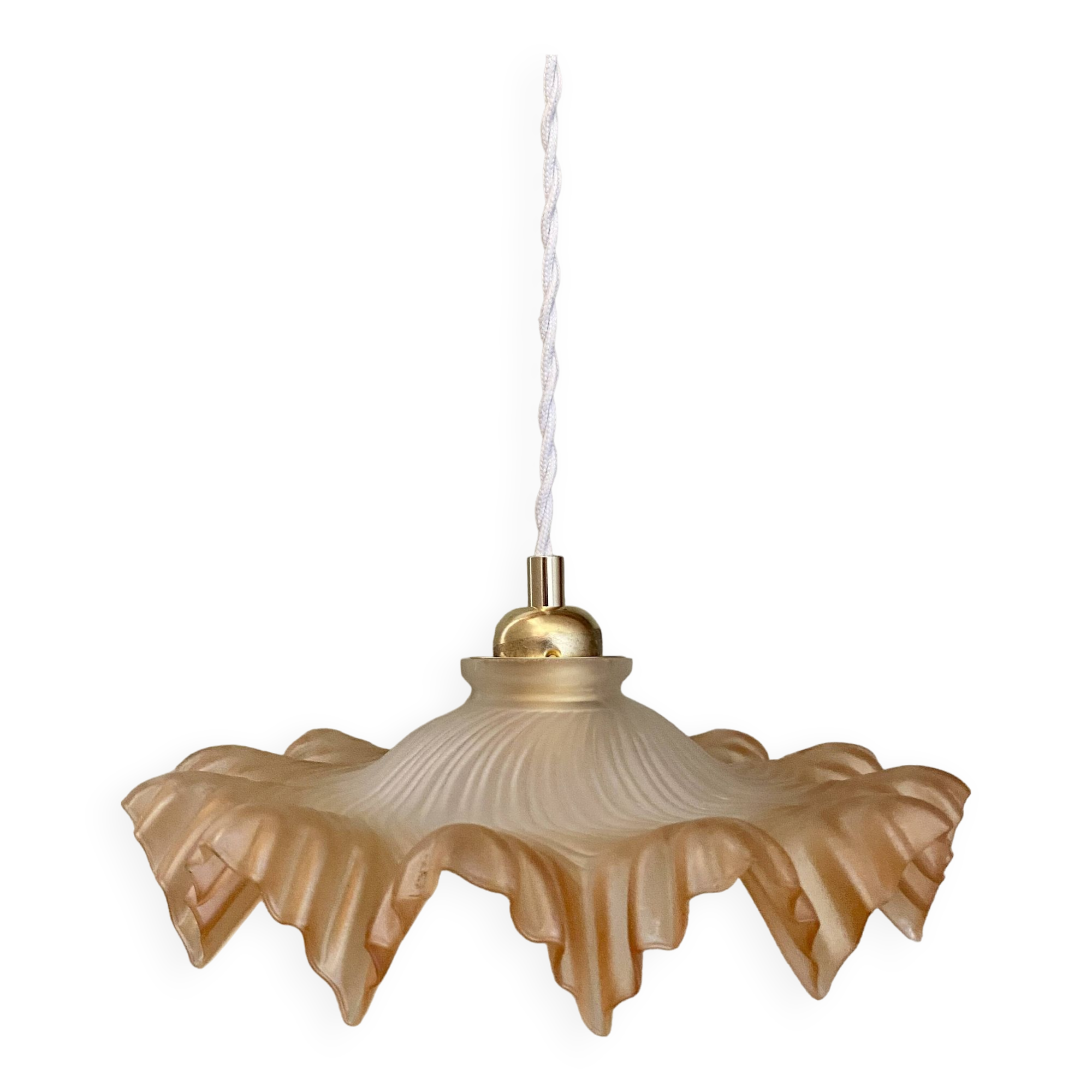 Vintage frosted glass lampshade pendant light