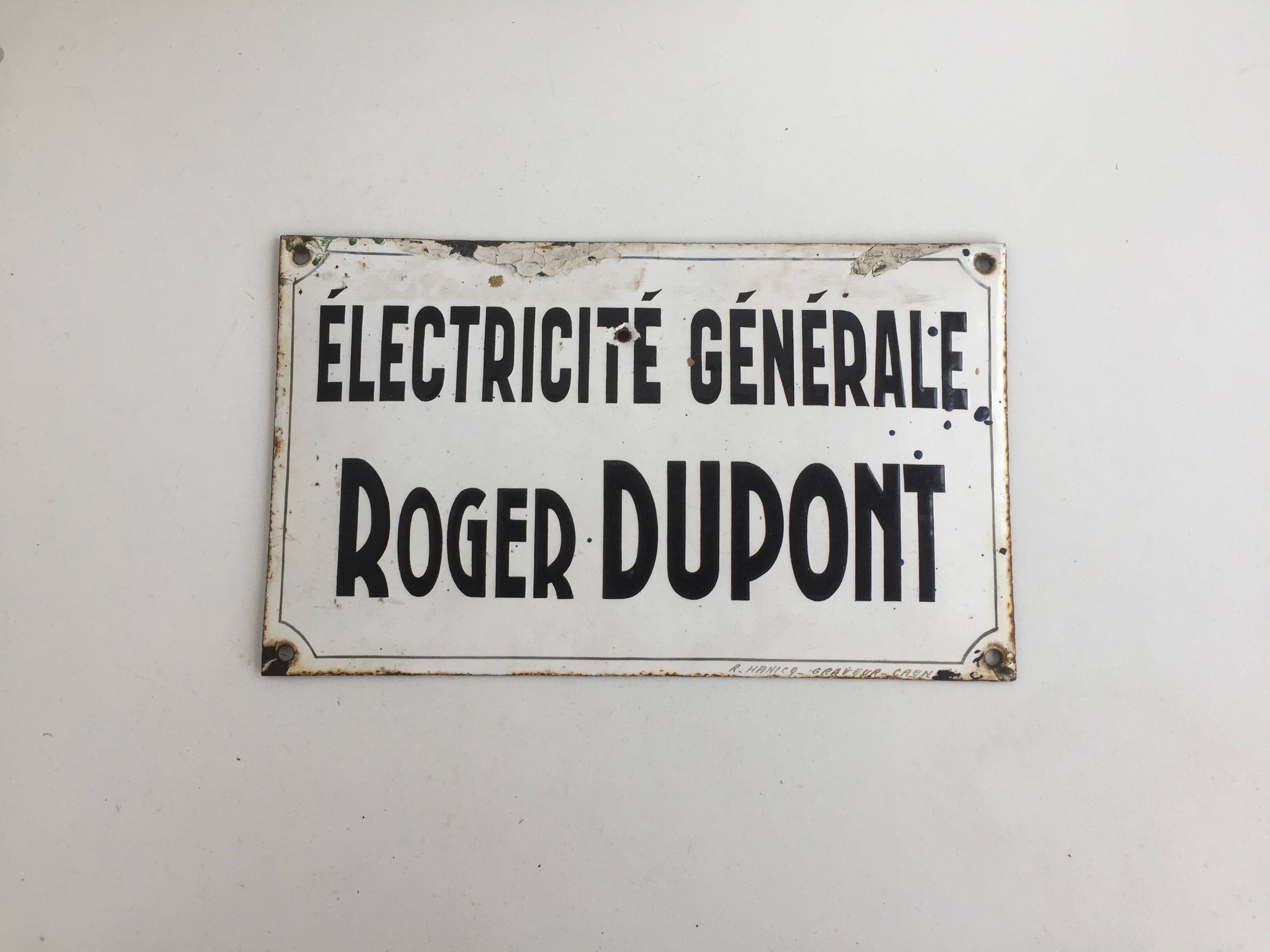 Enamelled plate general electricity