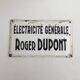 Plaque émaillée électricité générale