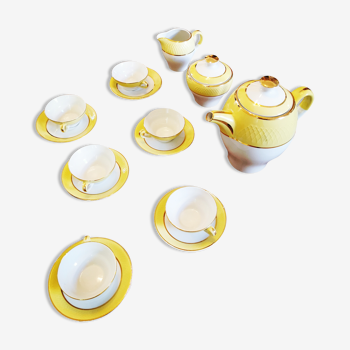 Porcelain coffee or tea set year 60-70 yellow
