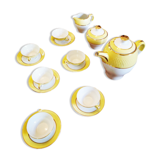 Porcelain coffee or tea set year 60-70 yellow