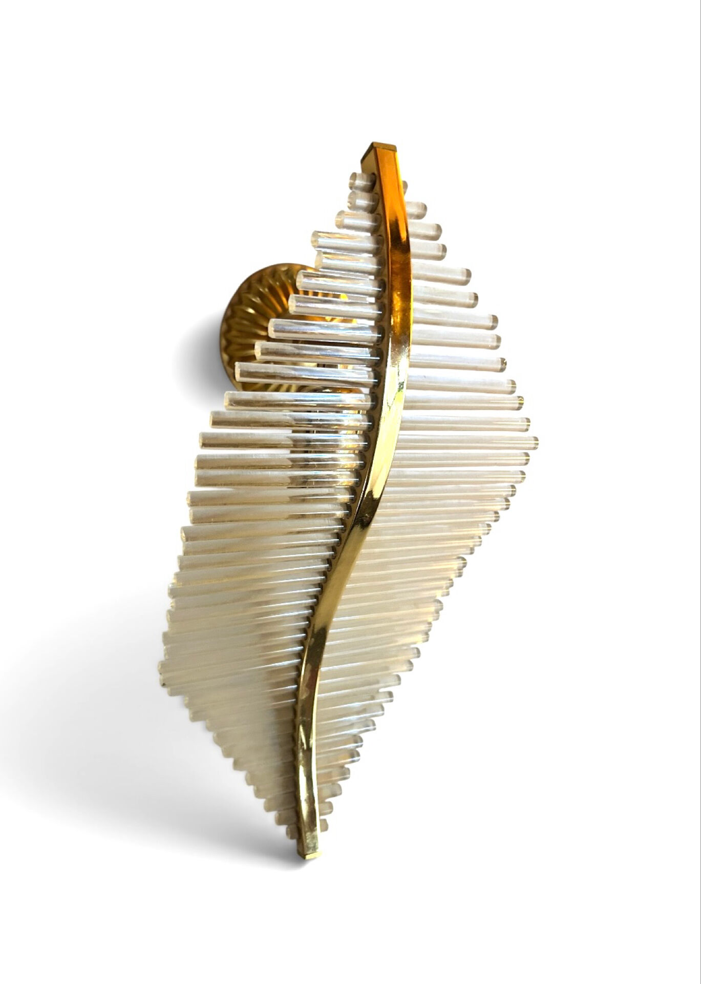 Sciolari 6 wall lights in glass and gold plating, Italy 1980.