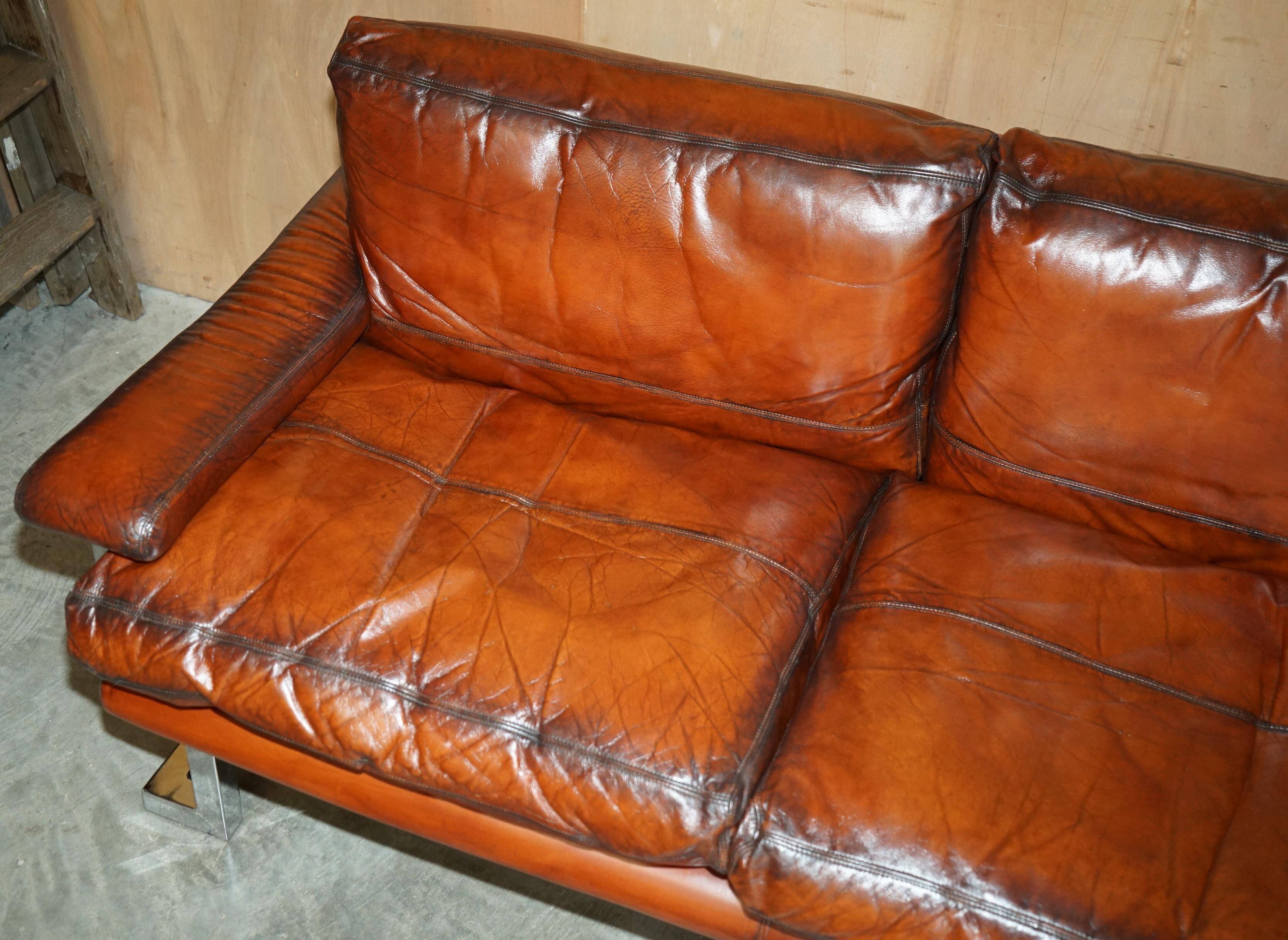 Restored suite Tim Bates for Pieff Mandarin leather chrome hardwood.