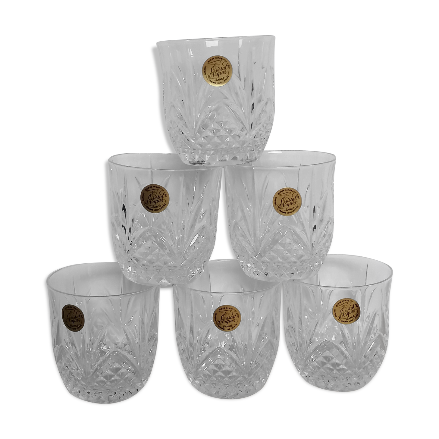 6 whiskey or water glasses 23cl crystal