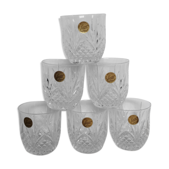 6 whiskey or water glasses 23cl crystal