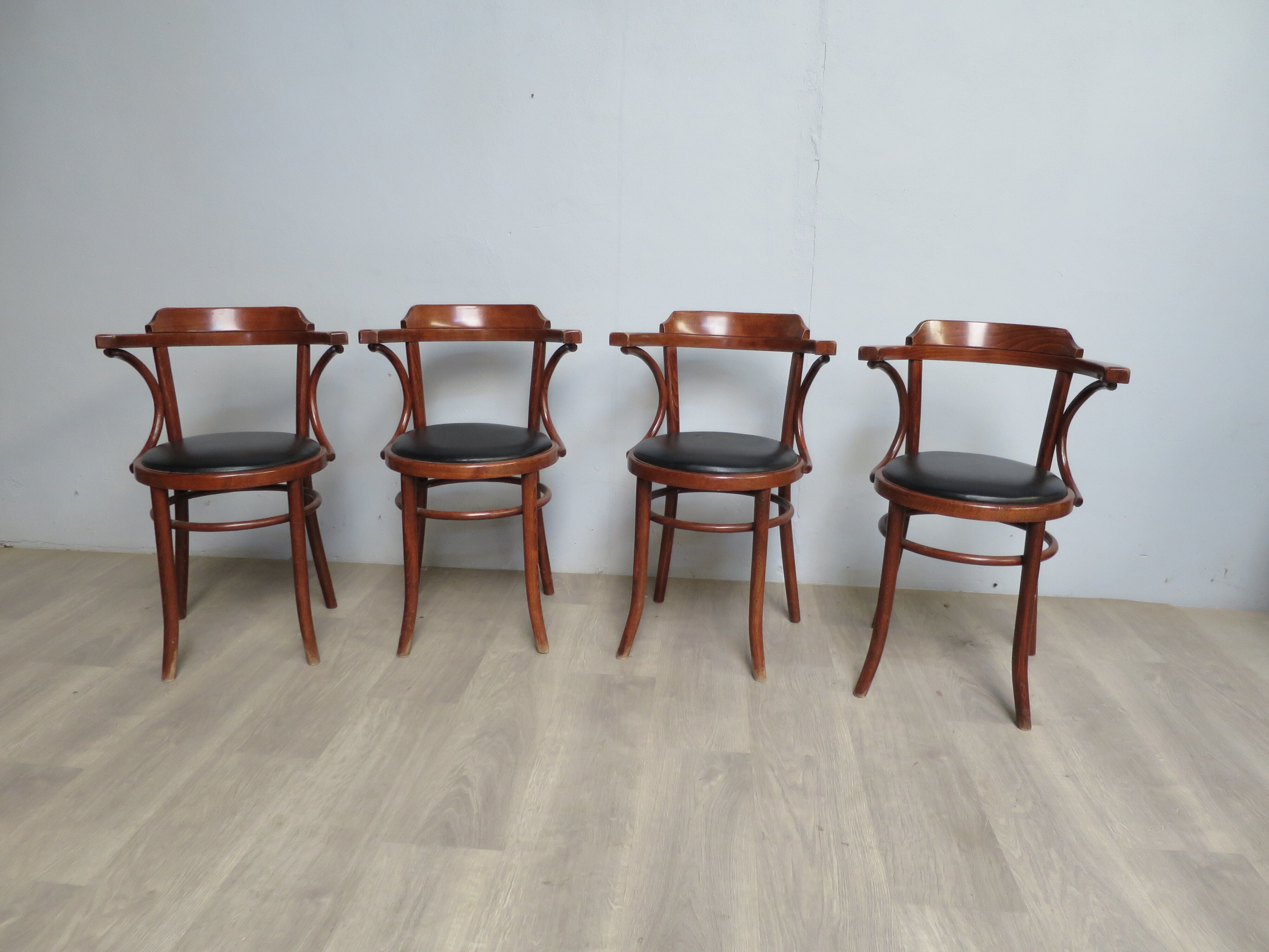 4 vintage bistro armchairs