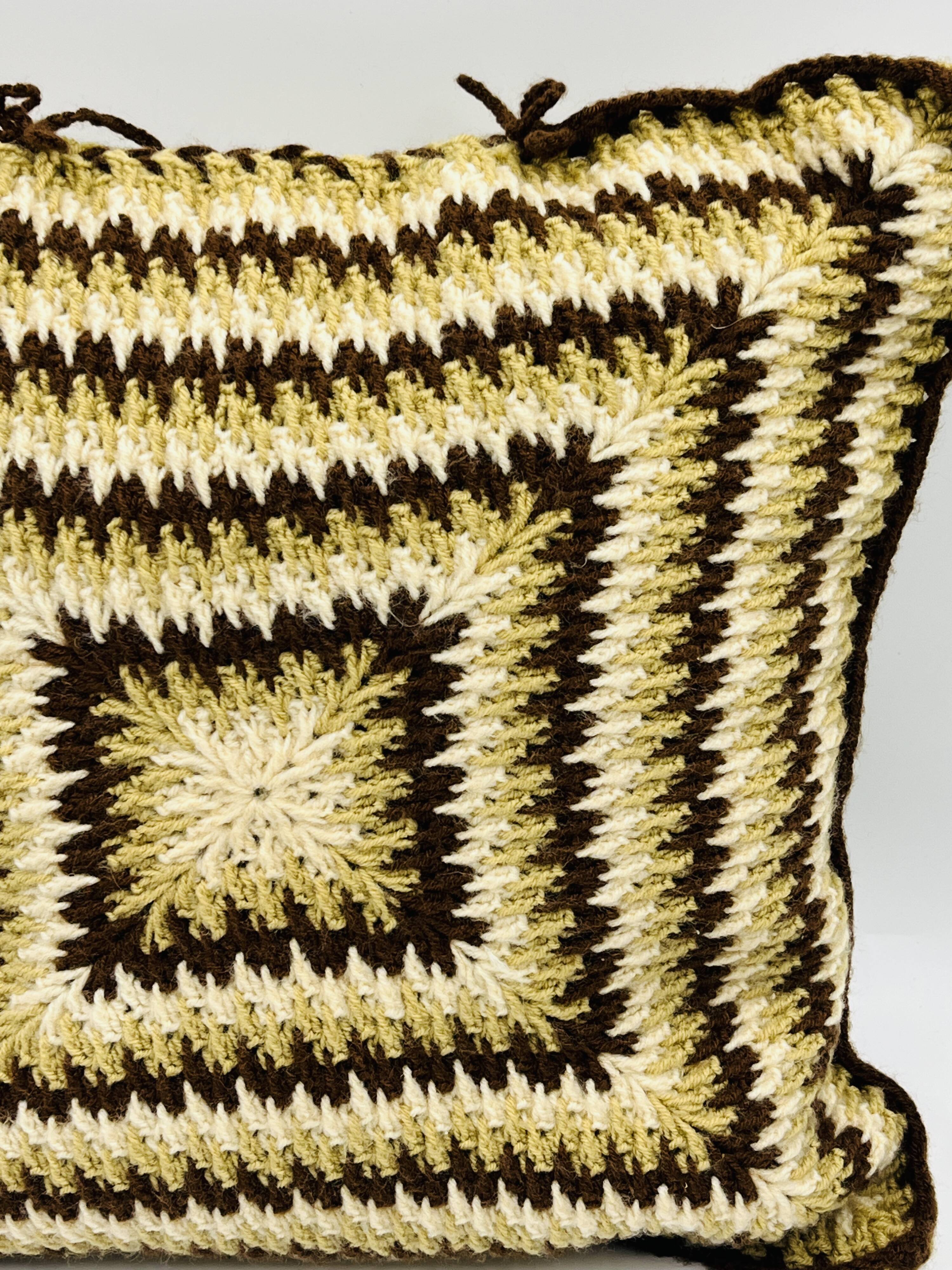 Vintage 70s crochet cushion