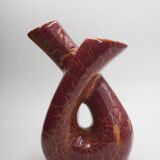 Red and orange double opening vase