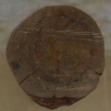 Large carved stool in solid oak