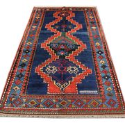 Antique caucasian area rug- handwoven wool kazak rug