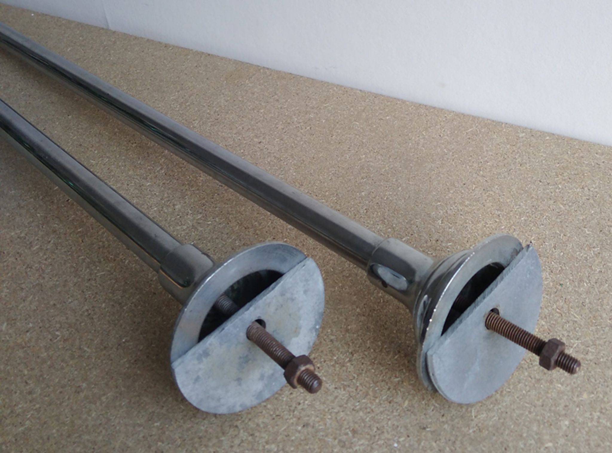 Glass and chrome metal shelf, store display