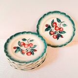 Badonviller ''Bouquet of cherries'' dessert plates