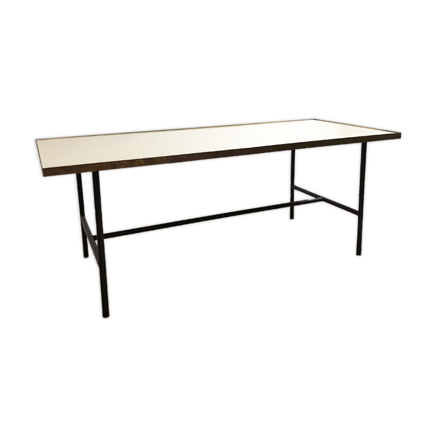 Modernist glass and brass coffee table, 1960