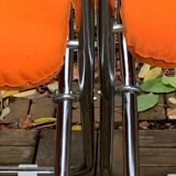 Framar folding chairs orange felt 1970