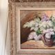 Tableau Drawing Pastel Still Life Lilac Bouquet Flowers Signed Lebailly Enc