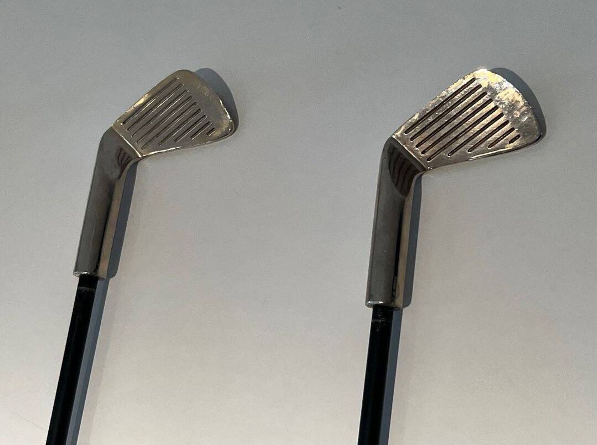 Fire Necessary Golf Model in Black Lacquered Metal and Chrome Golf Clubs