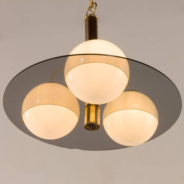 Chandelier italien des années 50 dans le style de Romeo Rega, années 1970.