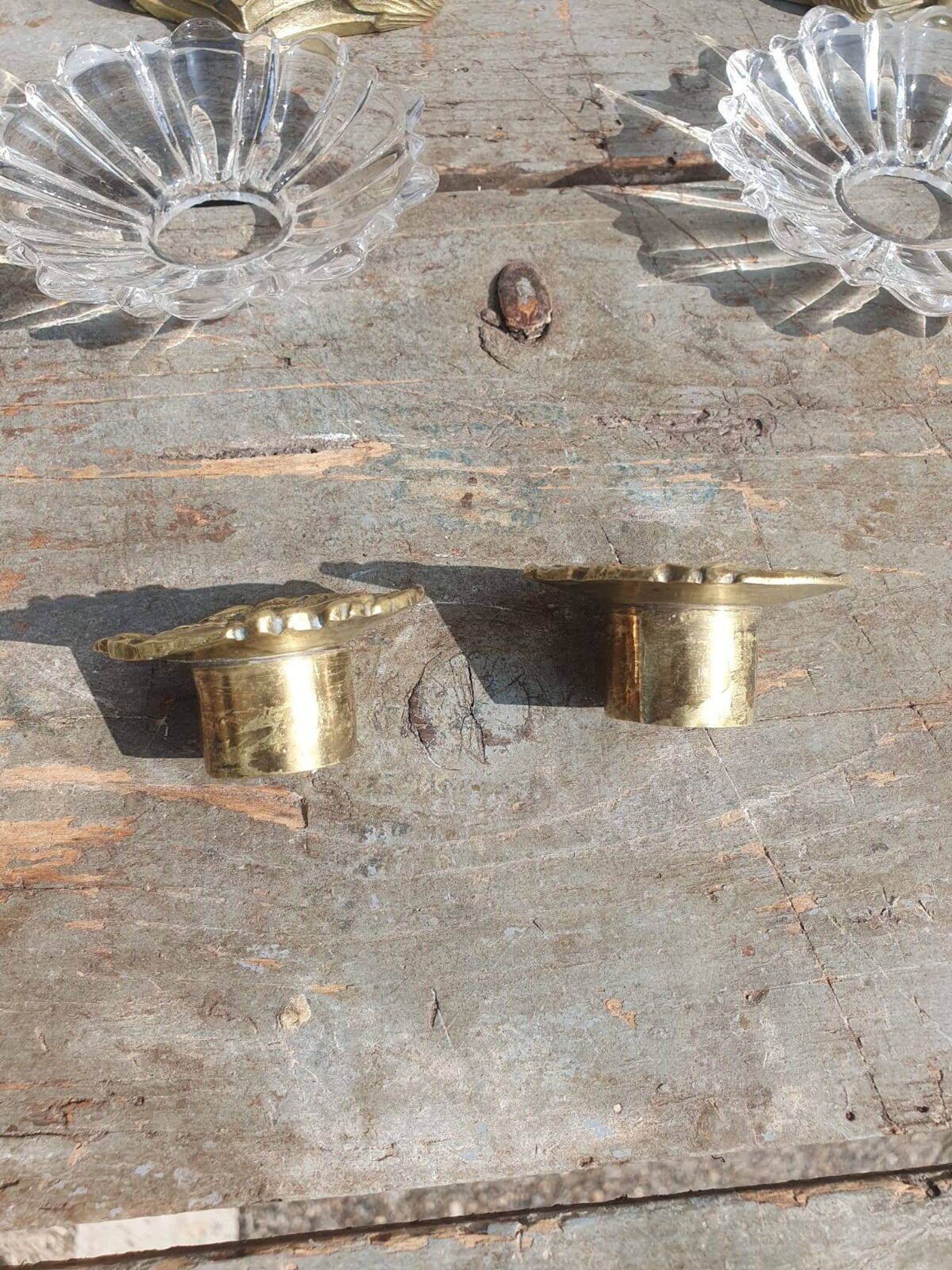 paire bougeoirs bronze
